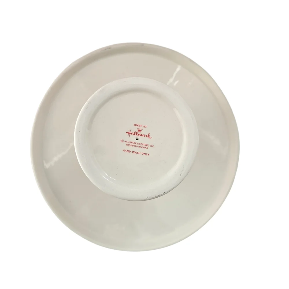 Hallmark White Snowflake Cake Stand Ceramic Pedestal Dessert Stand Winter Decor